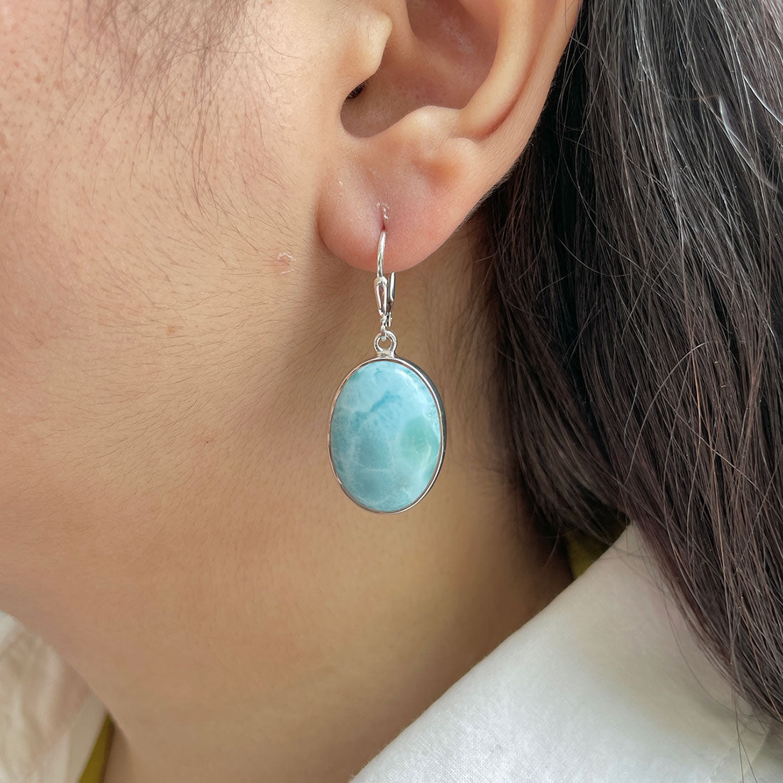 Larimar Earring-(LAR-E-395.)
