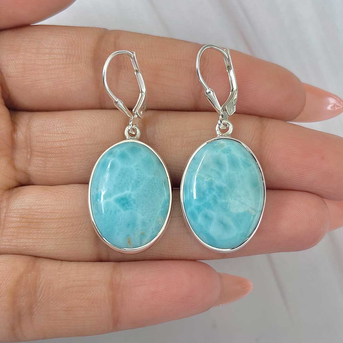 Larimar Earring-(LAR-E-396.)