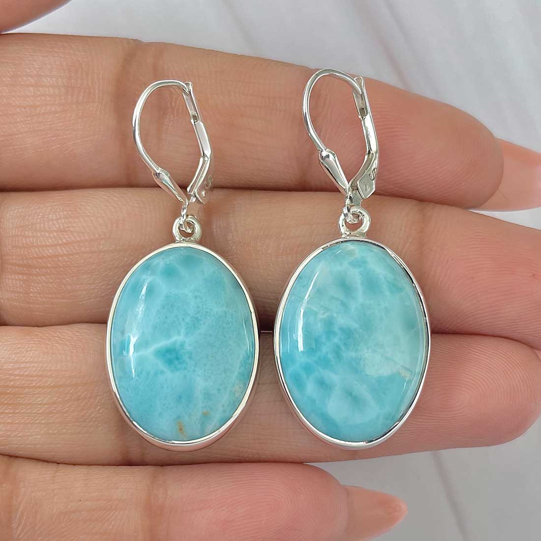 Larimar Earring-(LAR-E-396.)