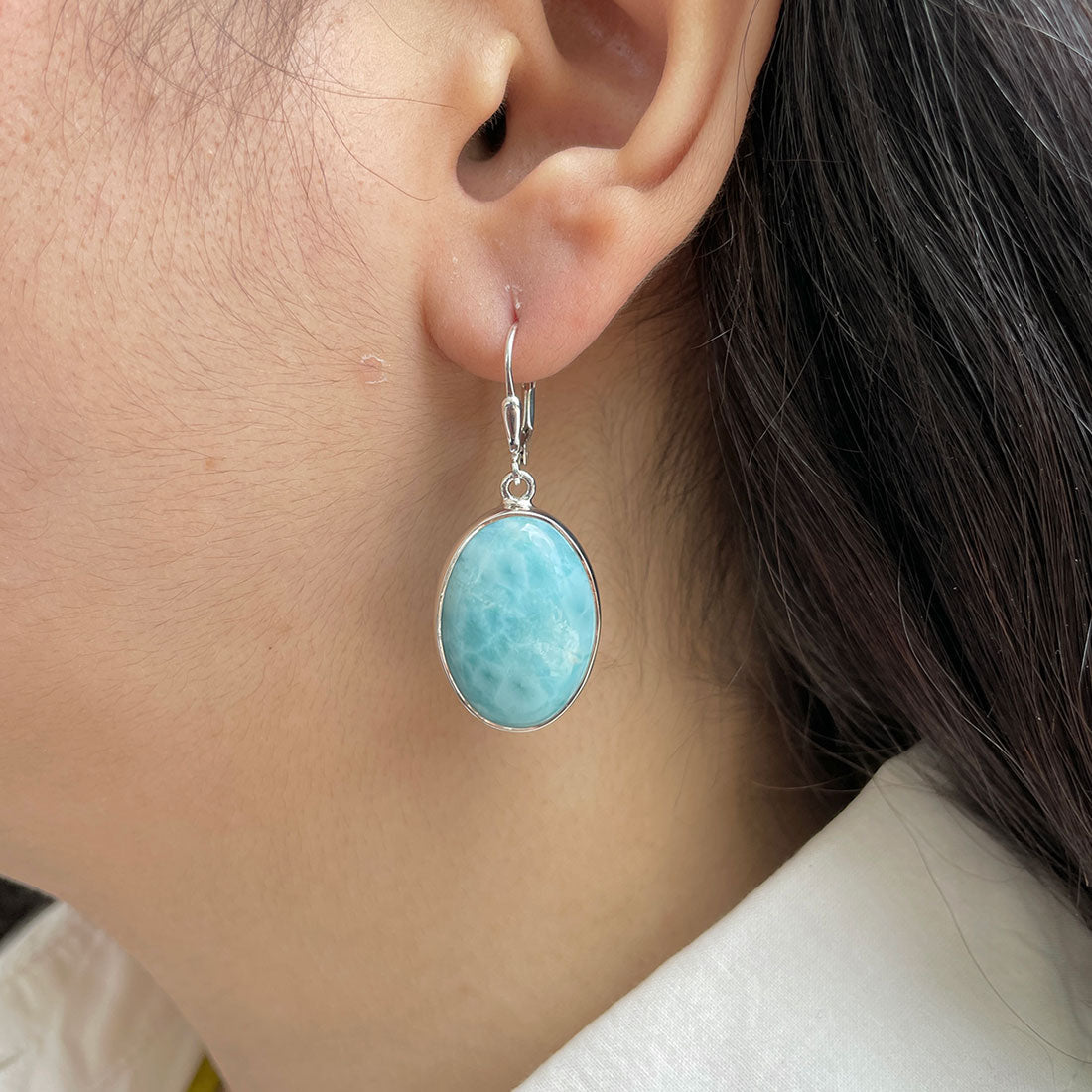 Larimar Earring-(LAR-E-396.)