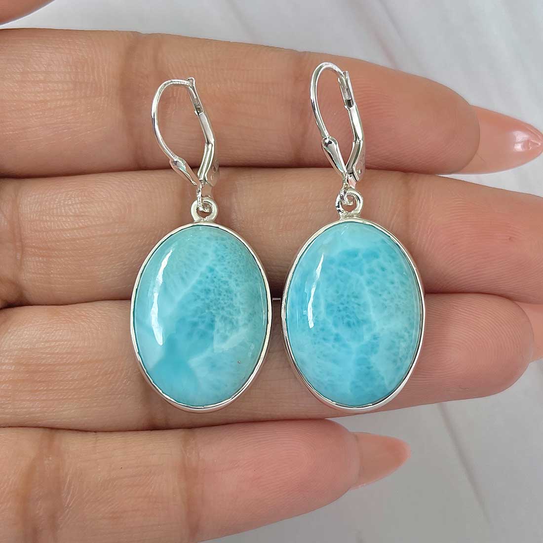 Larimar Earring-(LAR-E-397.)