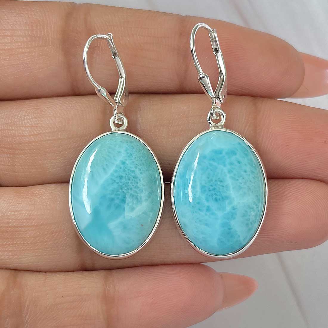 Larimar Earring-(LAR-E-397.)