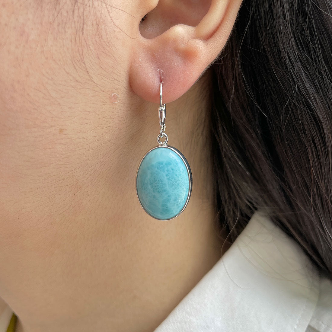 Larimar Earring-(LAR-E-397.)
