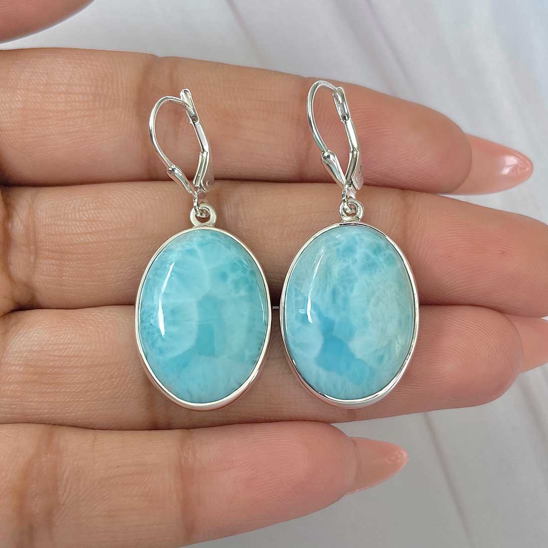 Larimar Earring-(LAR-E-398.)