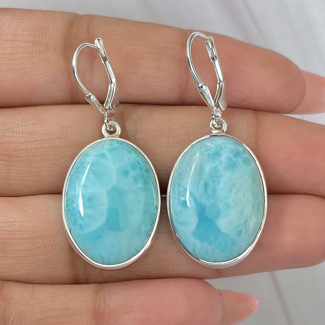 Larimar Earring-(LAR-E-398.)