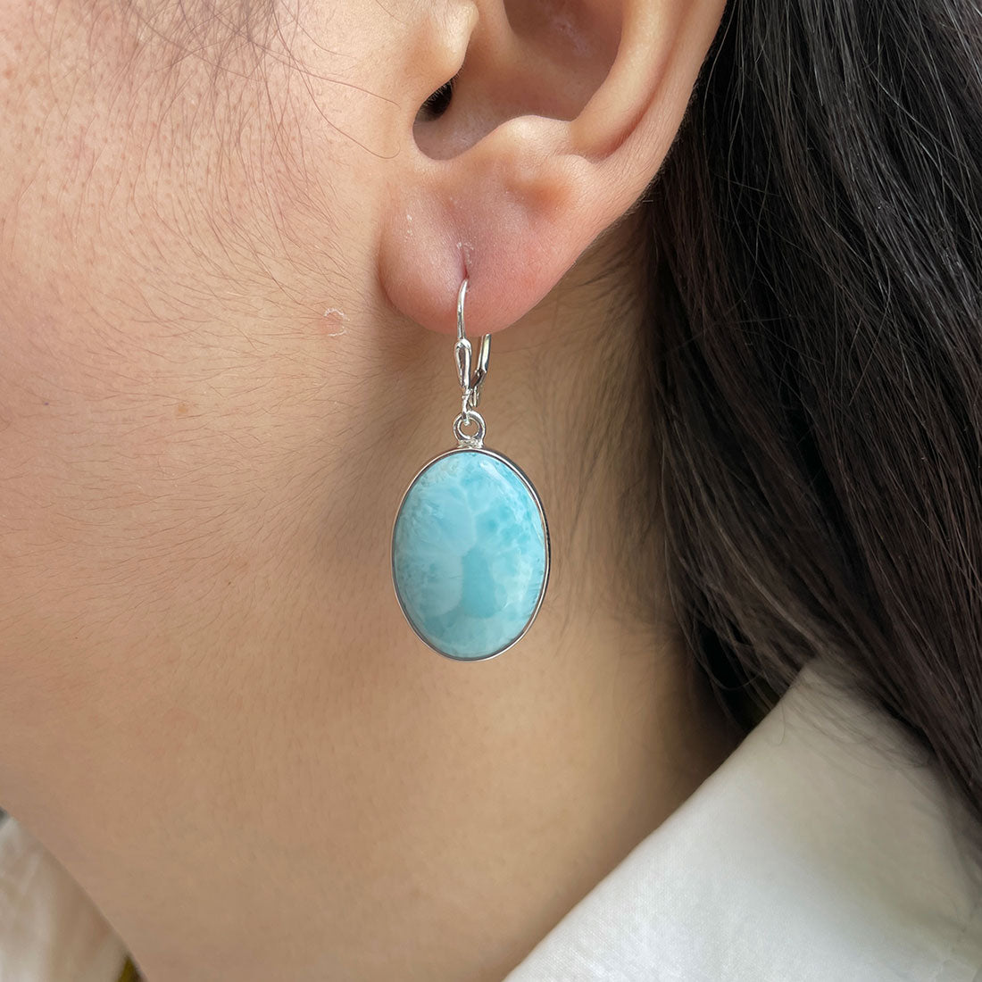 Larimar Earring-(LAR-E-398.)