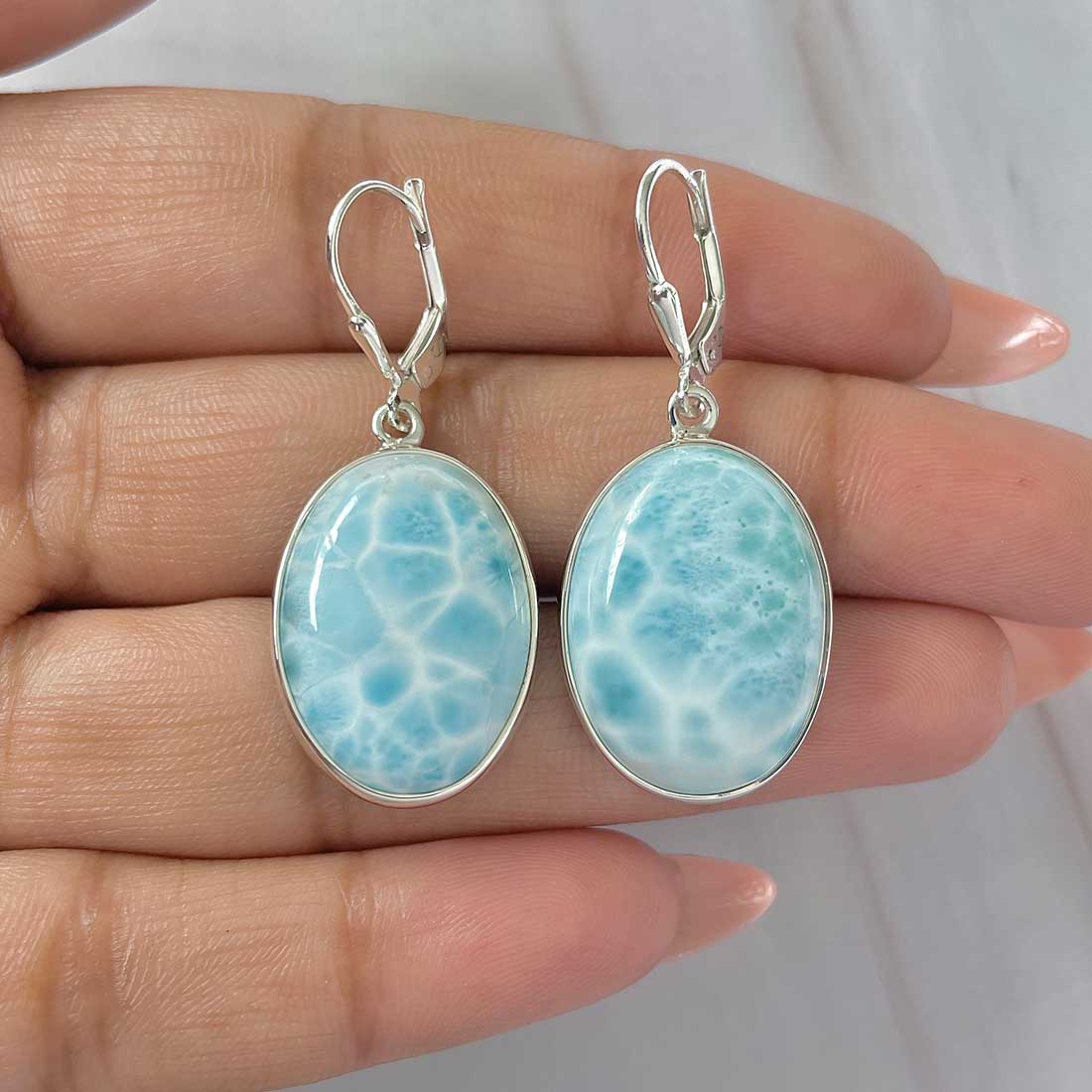 Larimar Earring-(LAR-E-399.)