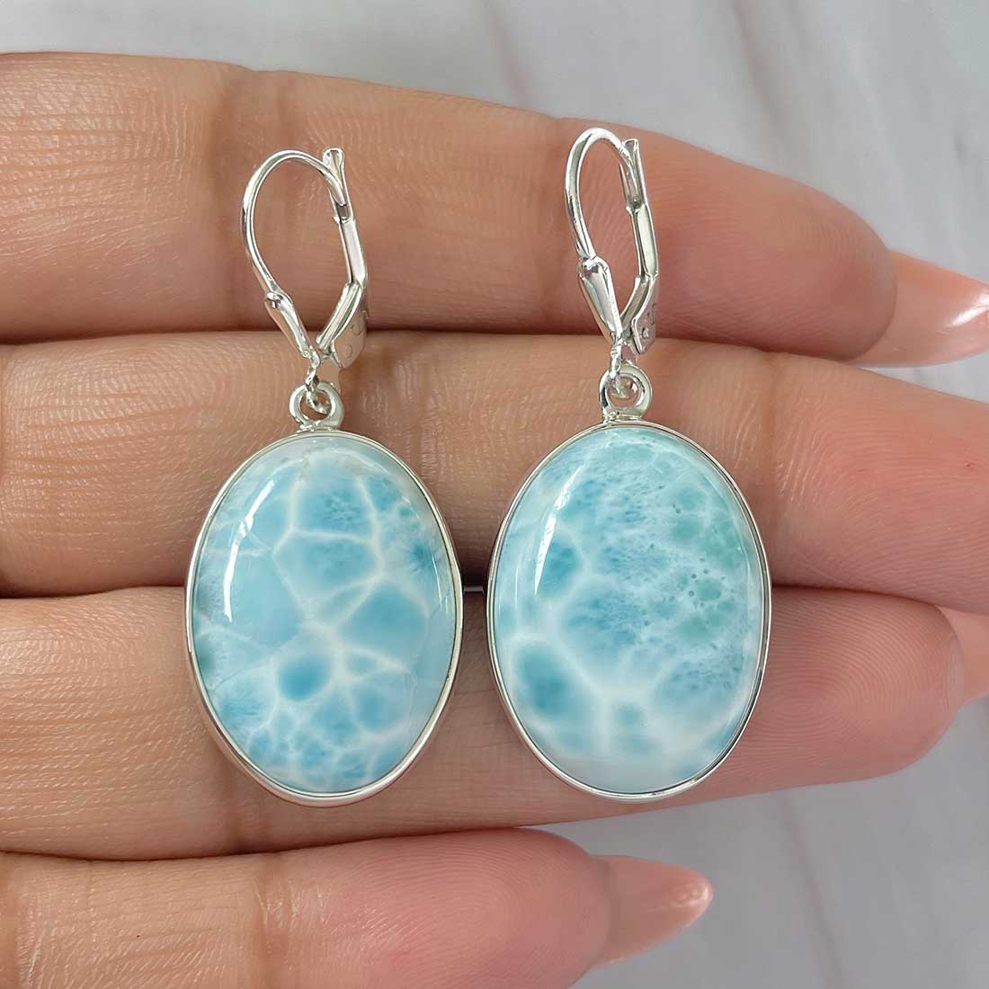 Larimar Earring-(LAR-E-399.)