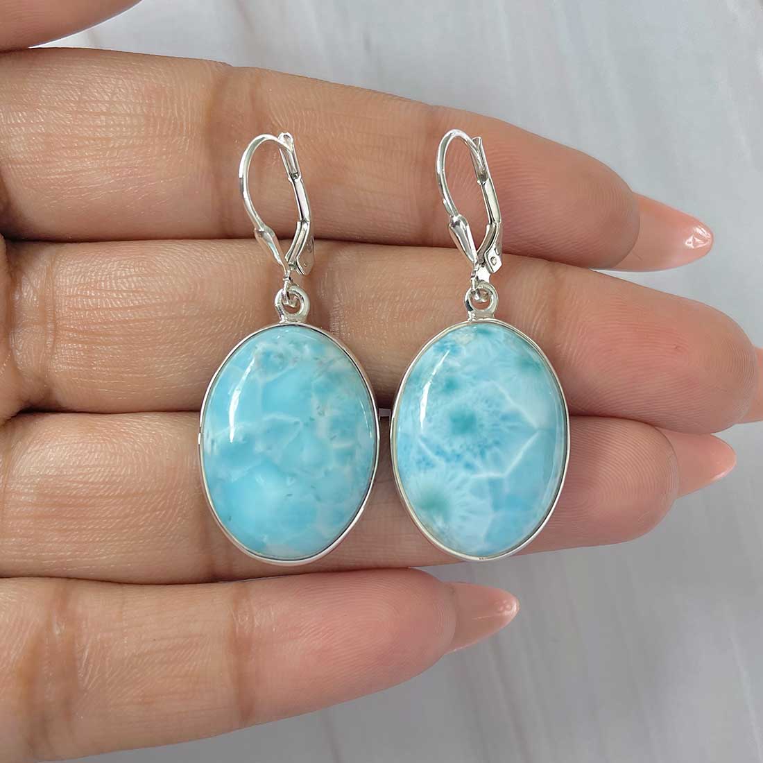 Larimar Earring-(LAR-E-401.)