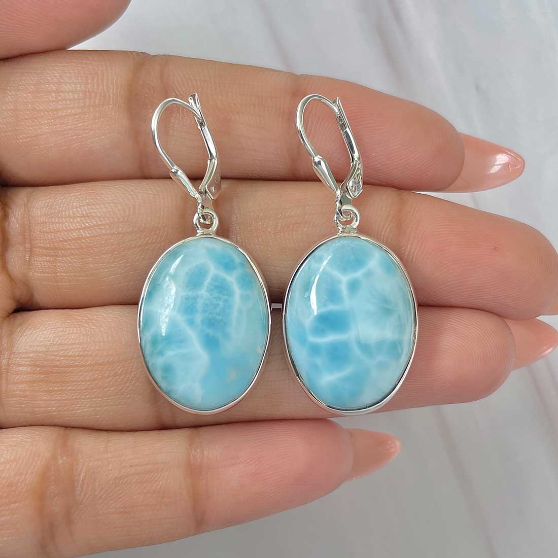 Larimar Earring-(LAR-E-402.)