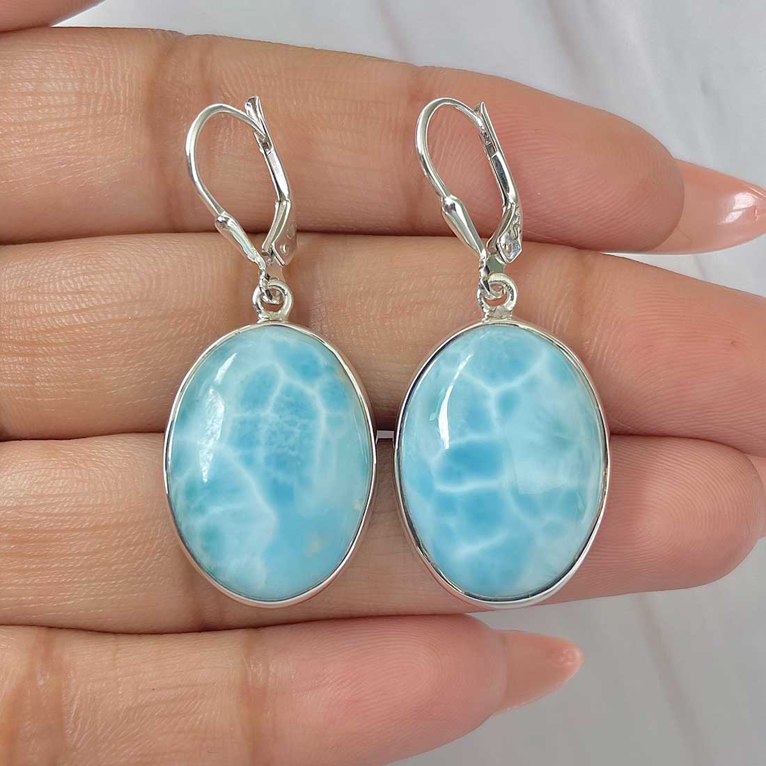 Larimar Earring-(LAR-E-402.)