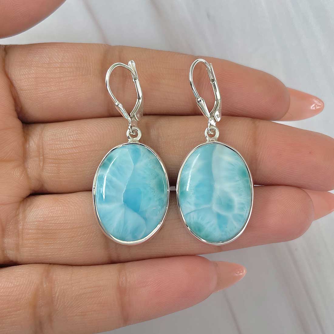 Larimar Earring-(LAR-E-403.)