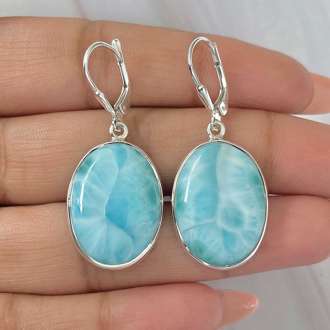 Larimar Earring-(LAR-E-403.)