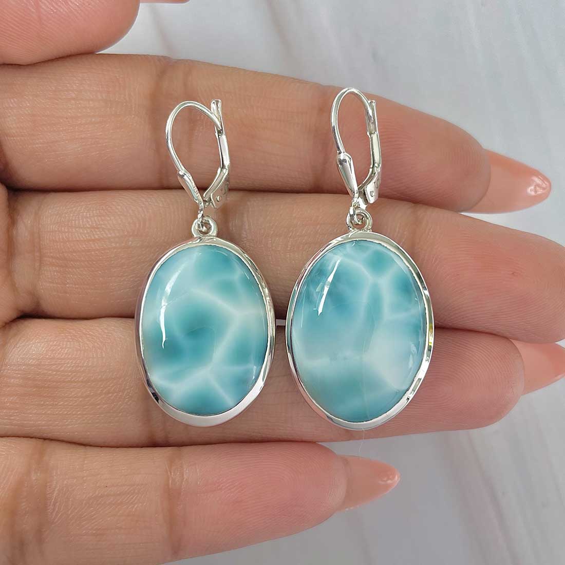 Larimar Earring-(LAR-E-405.)