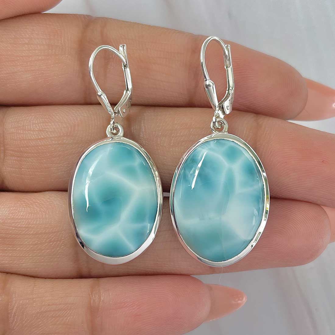 Larimar Earring-(LAR-E-405.)