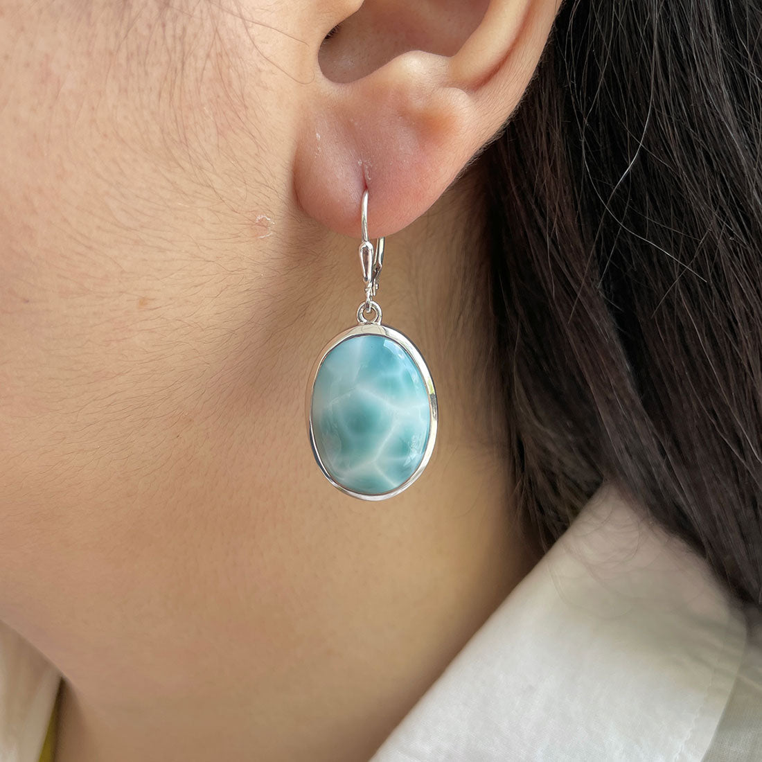 Larimar Earring-(LAR-E-405.)