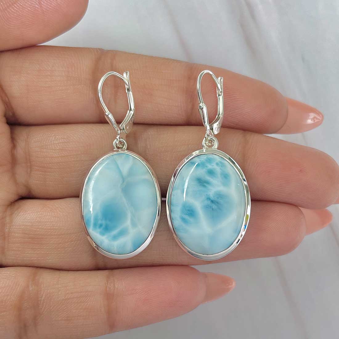 Larimar Earring-(LAR-E-406.)