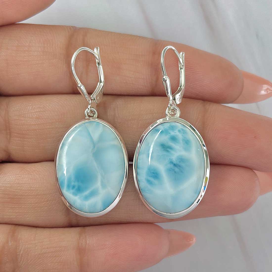 Larimar Earring-(LAR-E-406.)