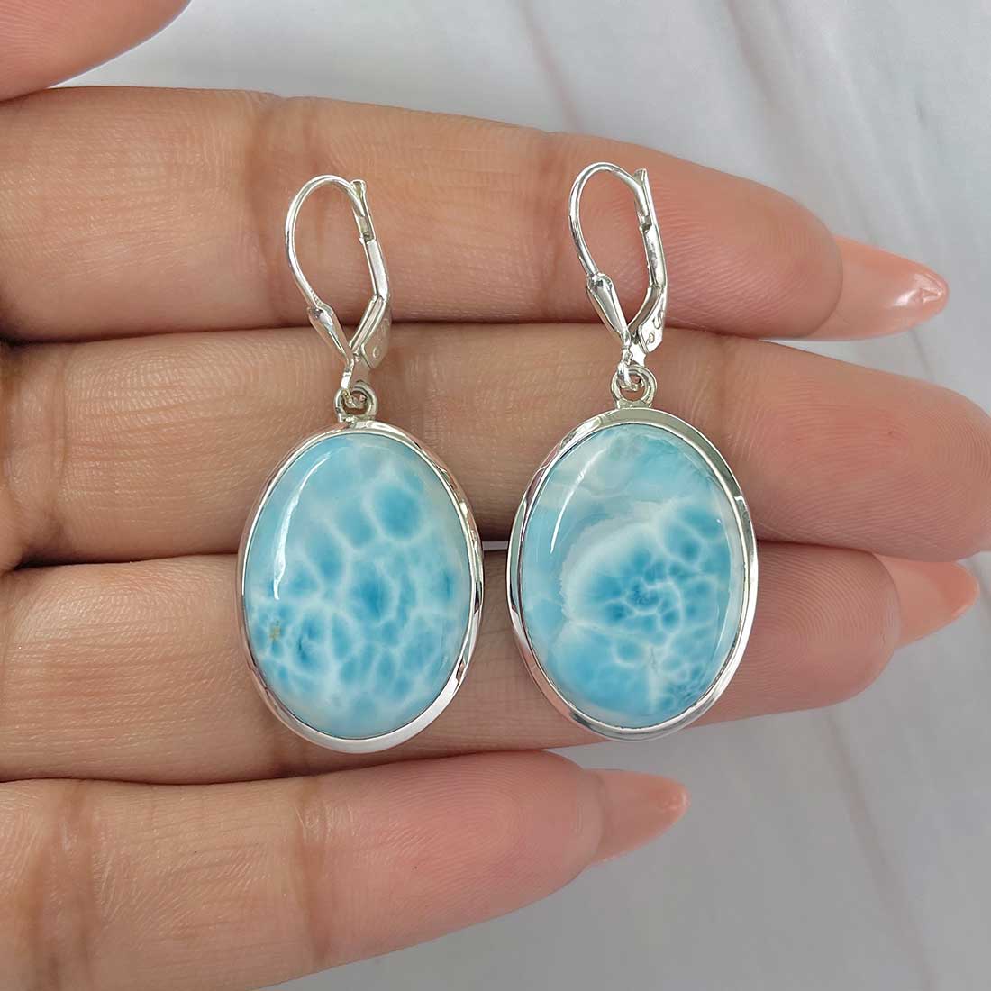 Larimar Earring-(LAR-E-407.)