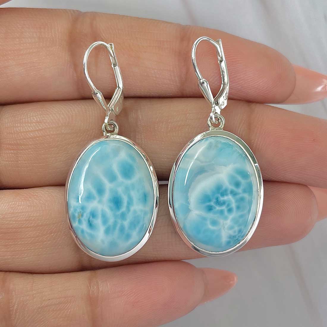 Larimar Earring-(LAR-E-407.)