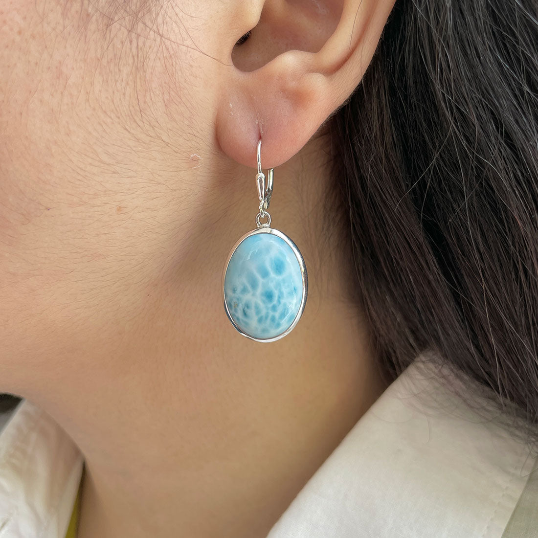 Larimar Earring-(LAR-E-407.)