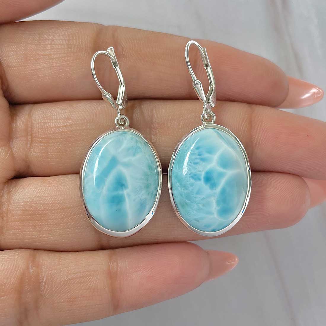 Larimar Earring-(LAR-E-408.)