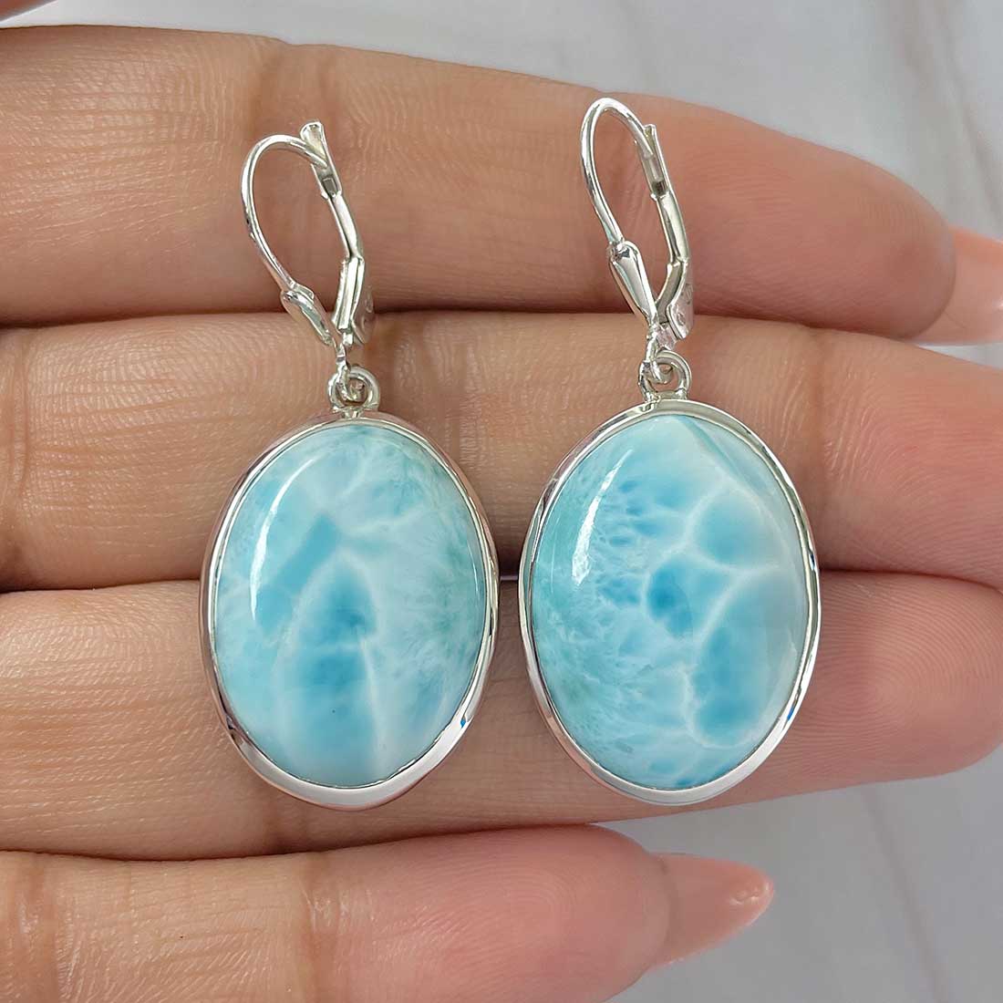 Larimar Earring-(LAR-E-408.)