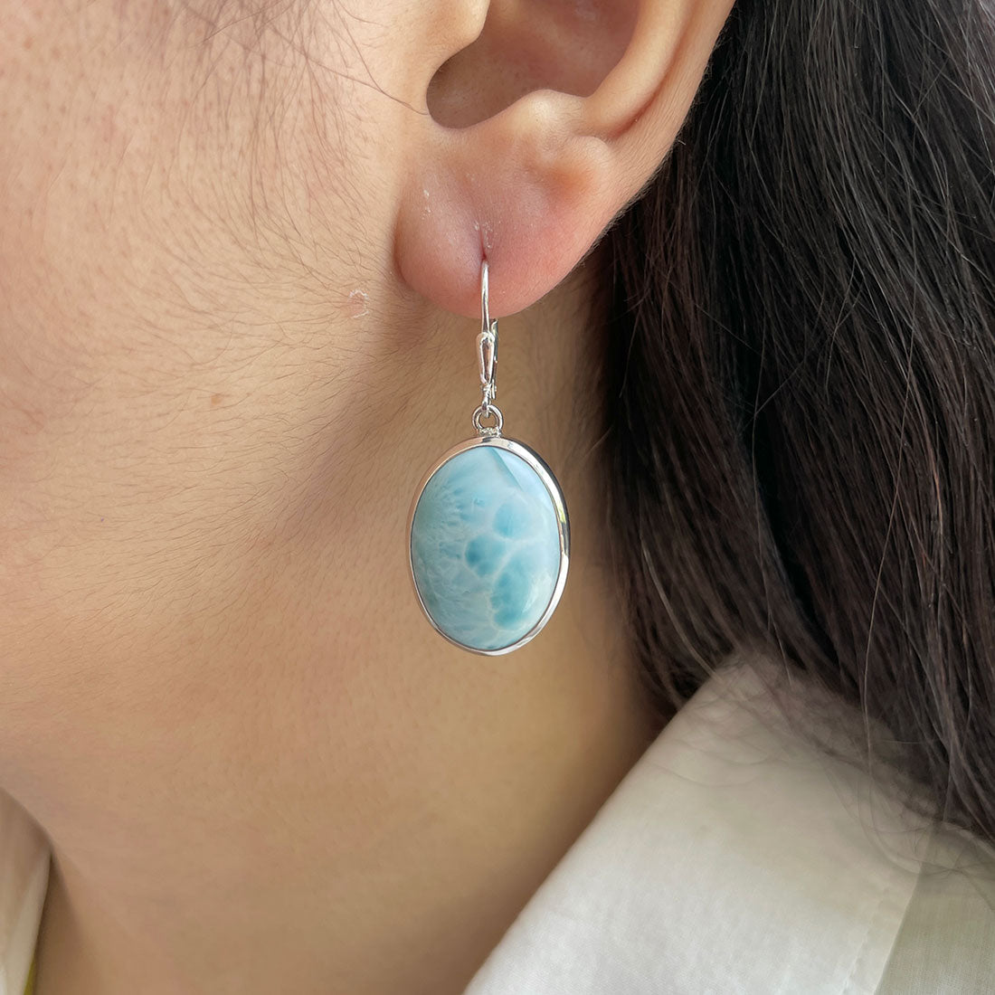 Larimar Earring-(LAR-E-408.)