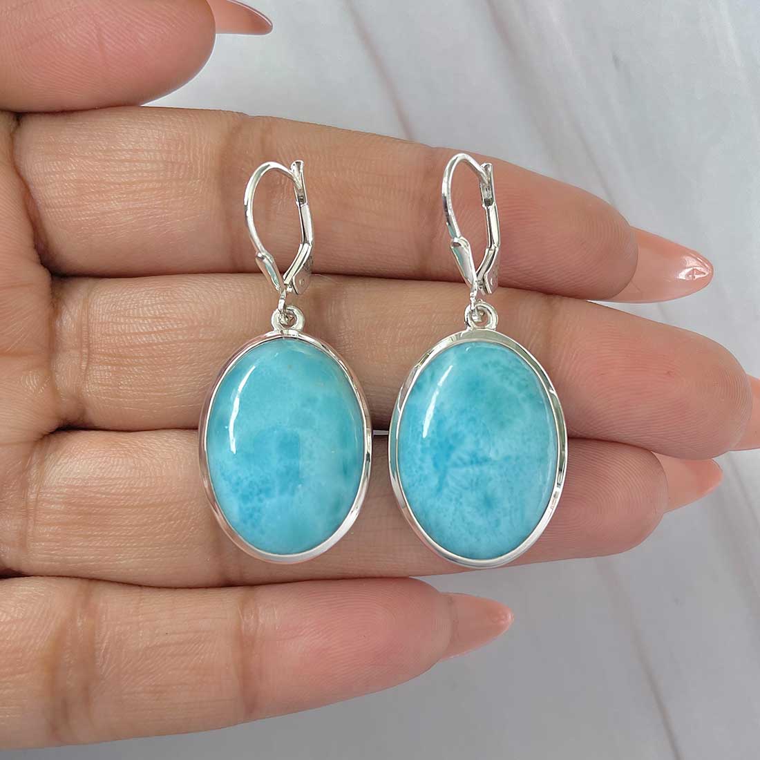 Larimar Earring-(LAR-E-409.)