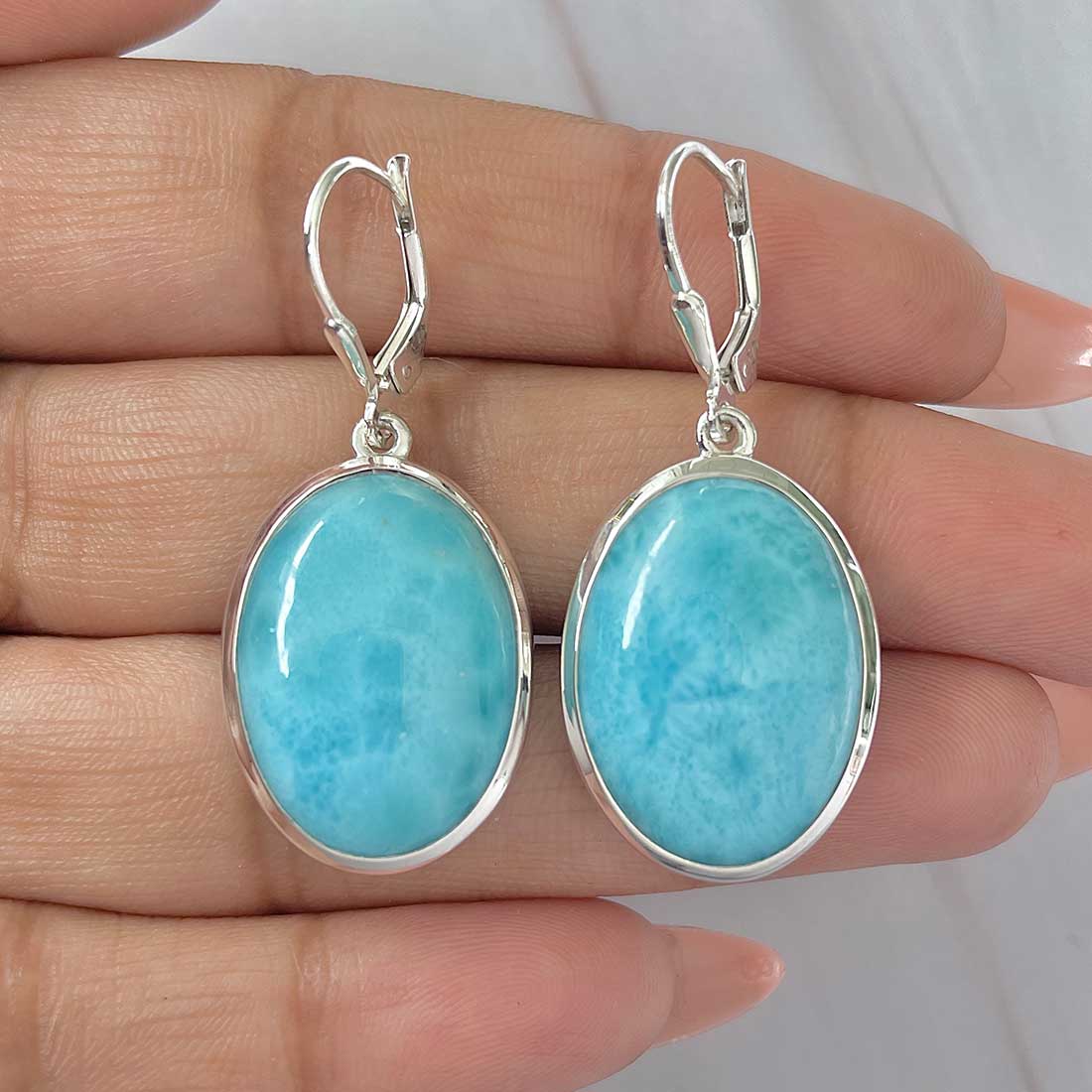 Larimar Earring-(LAR-E-409.)