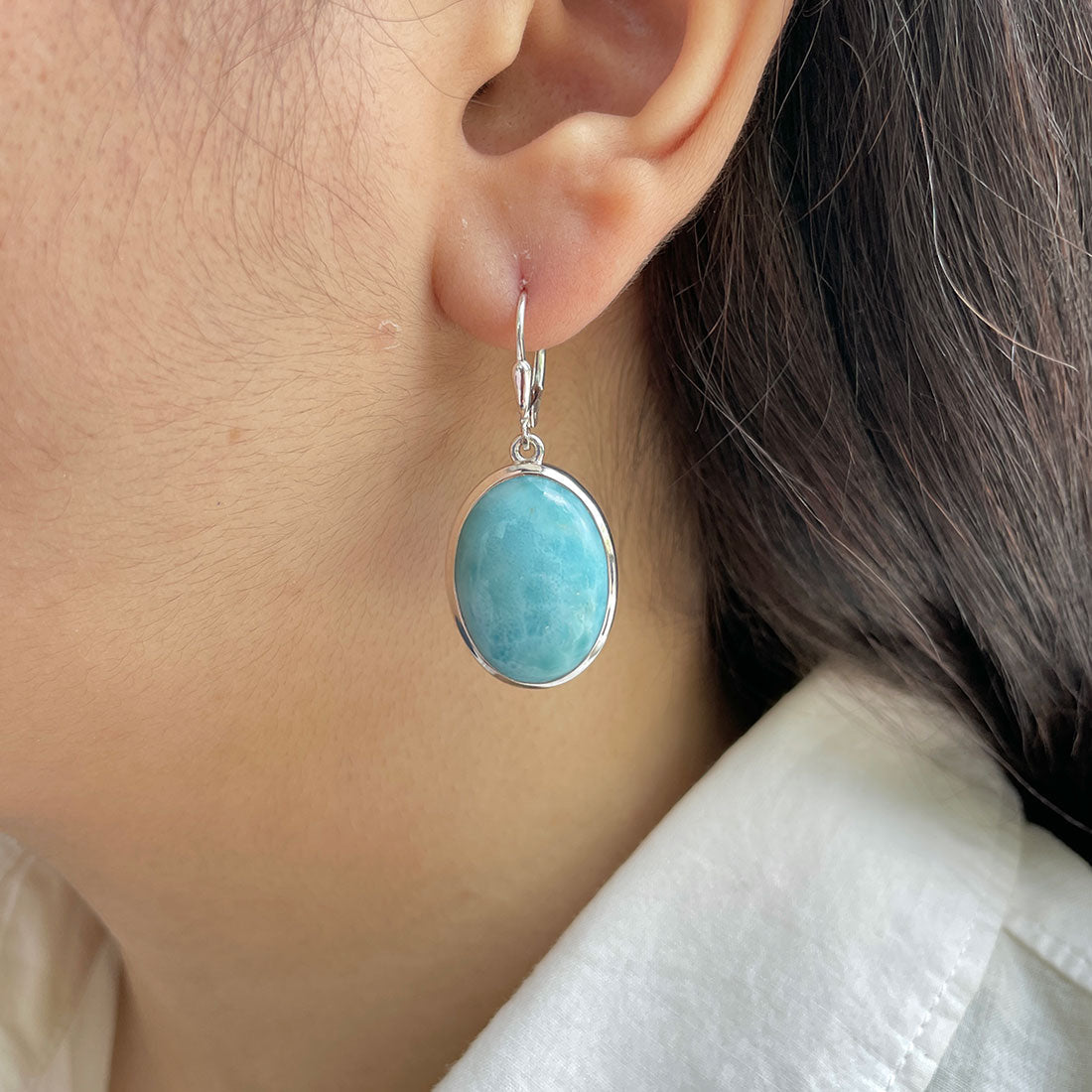 Larimar Earring-(LAR-E-409.)