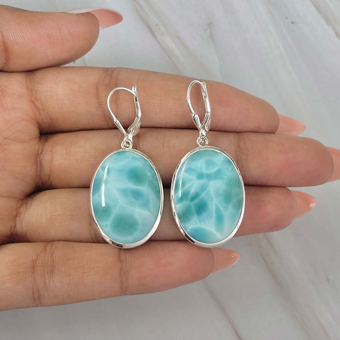 Larimar Earring-(LAR-E-41.)