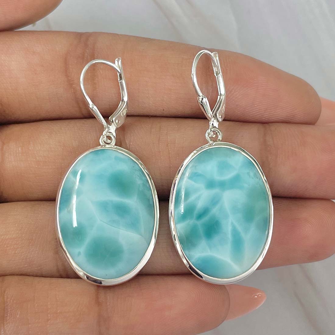 Larimar Earring-(LAR-E-41.)