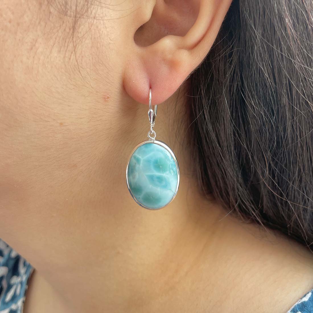 Larimar Earring-(LAR-E-41.)