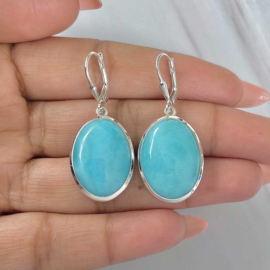 Larimar Earring-(LAR-E-410.)