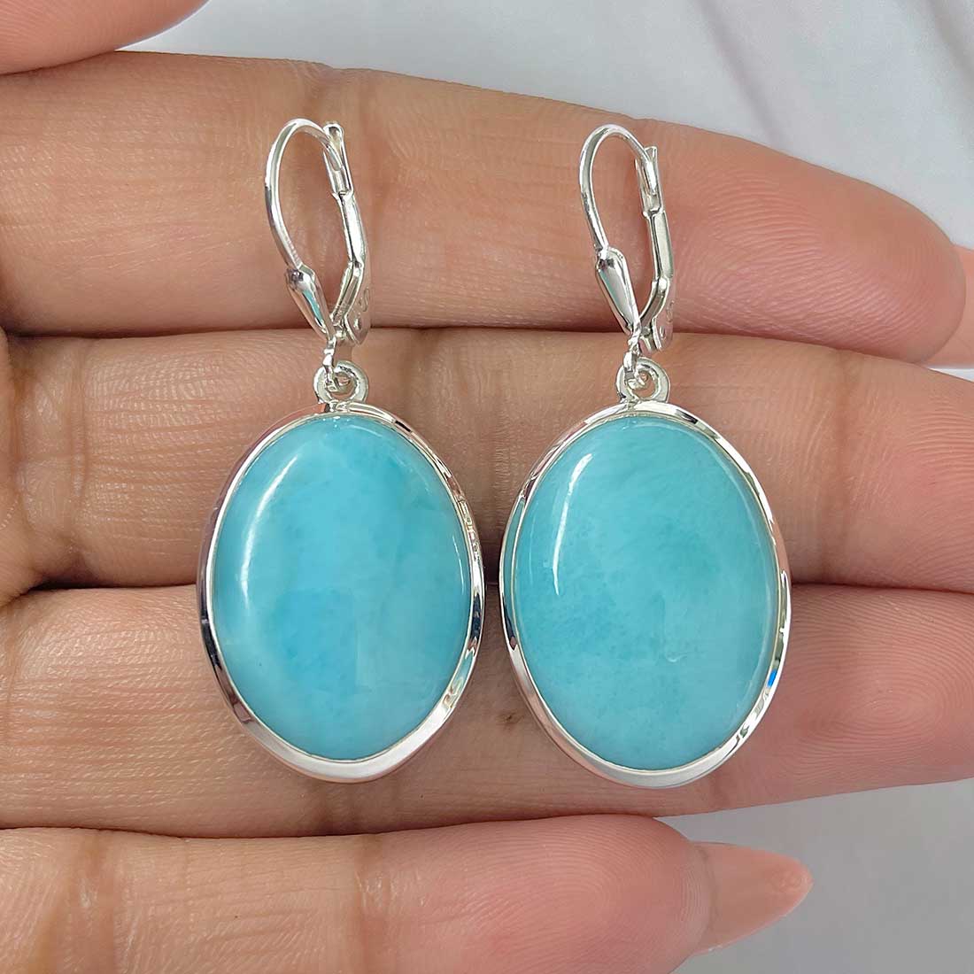 Larimar Earring-(LAR-E-410.)