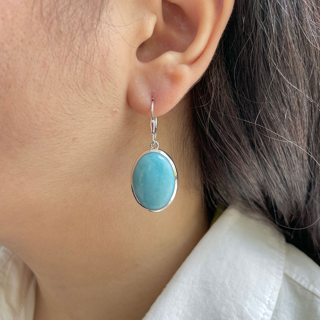 Larimar Earring-(LAR-E-410.)