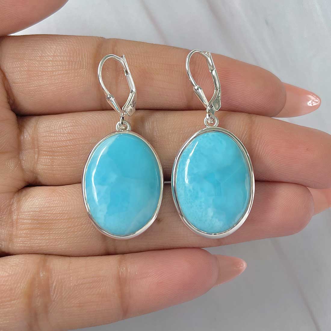 Larimar Earring-(LAR-E-411.)