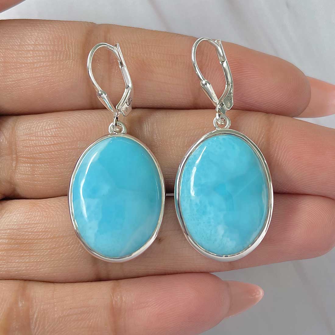 Larimar Earring-(LAR-E-411.)