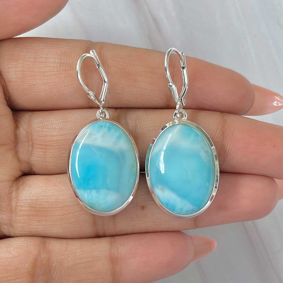 Larimar Earring-(LAR-E-412.)