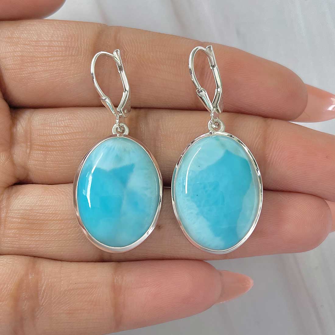 Larimar Earring-(LAR-E-413.)