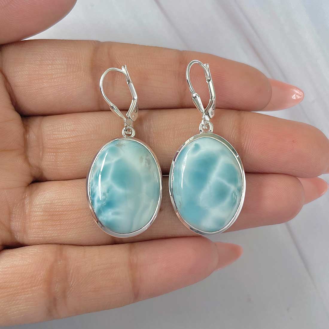 Larimar Earring-(LAR-E-414.)