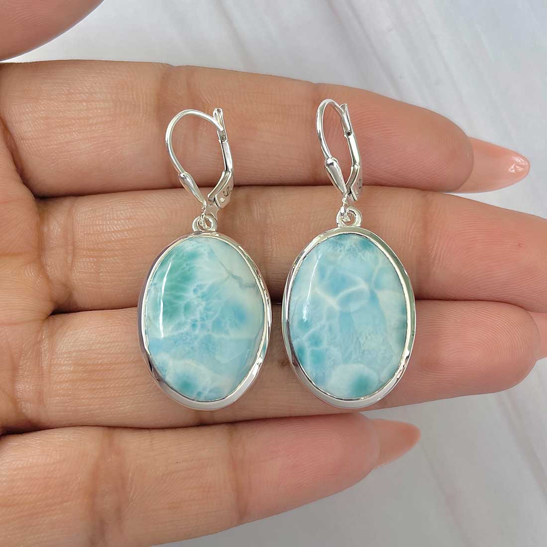 Larimar Earring-(LAR-E-415.)