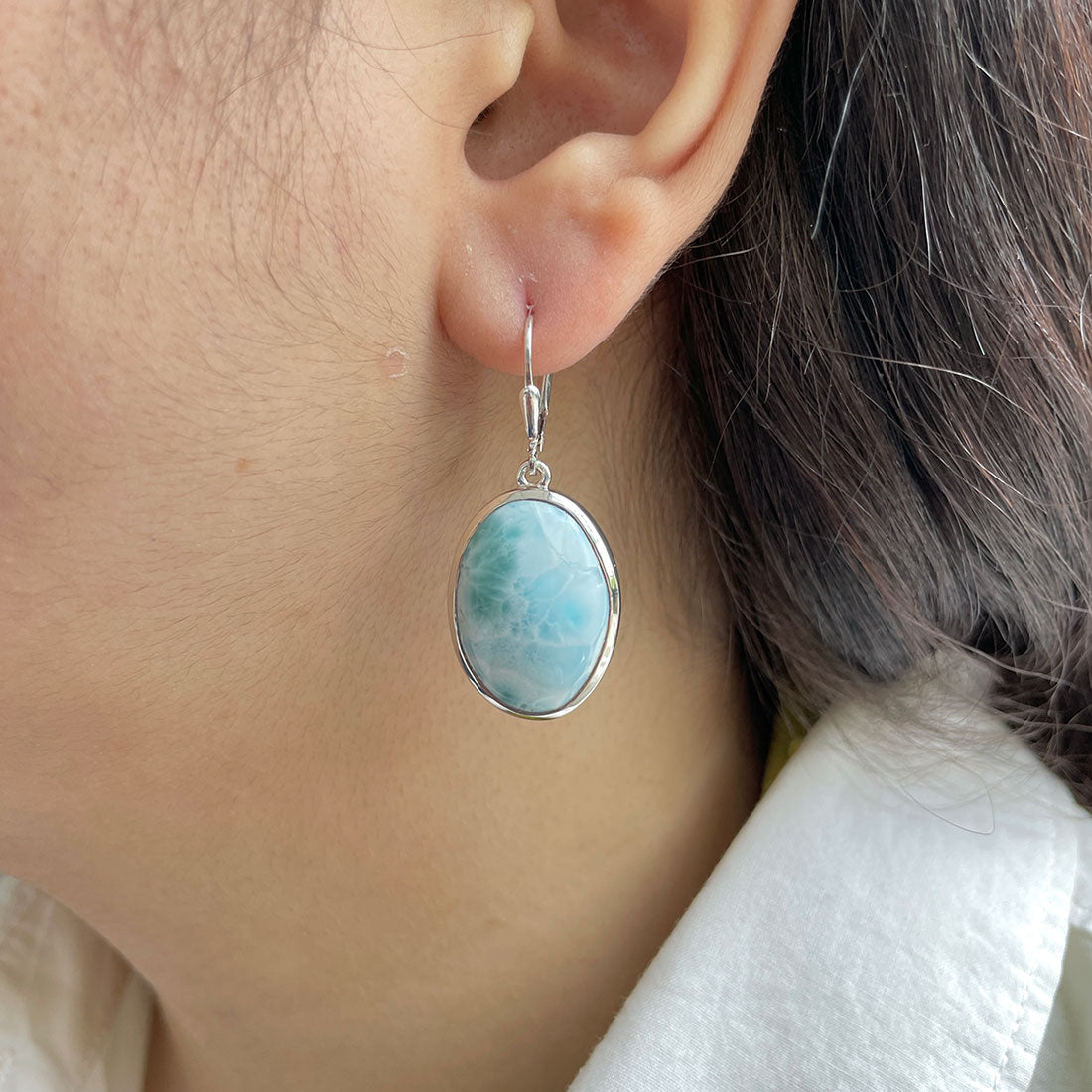 Larimar Earring-(LAR-E-415.)