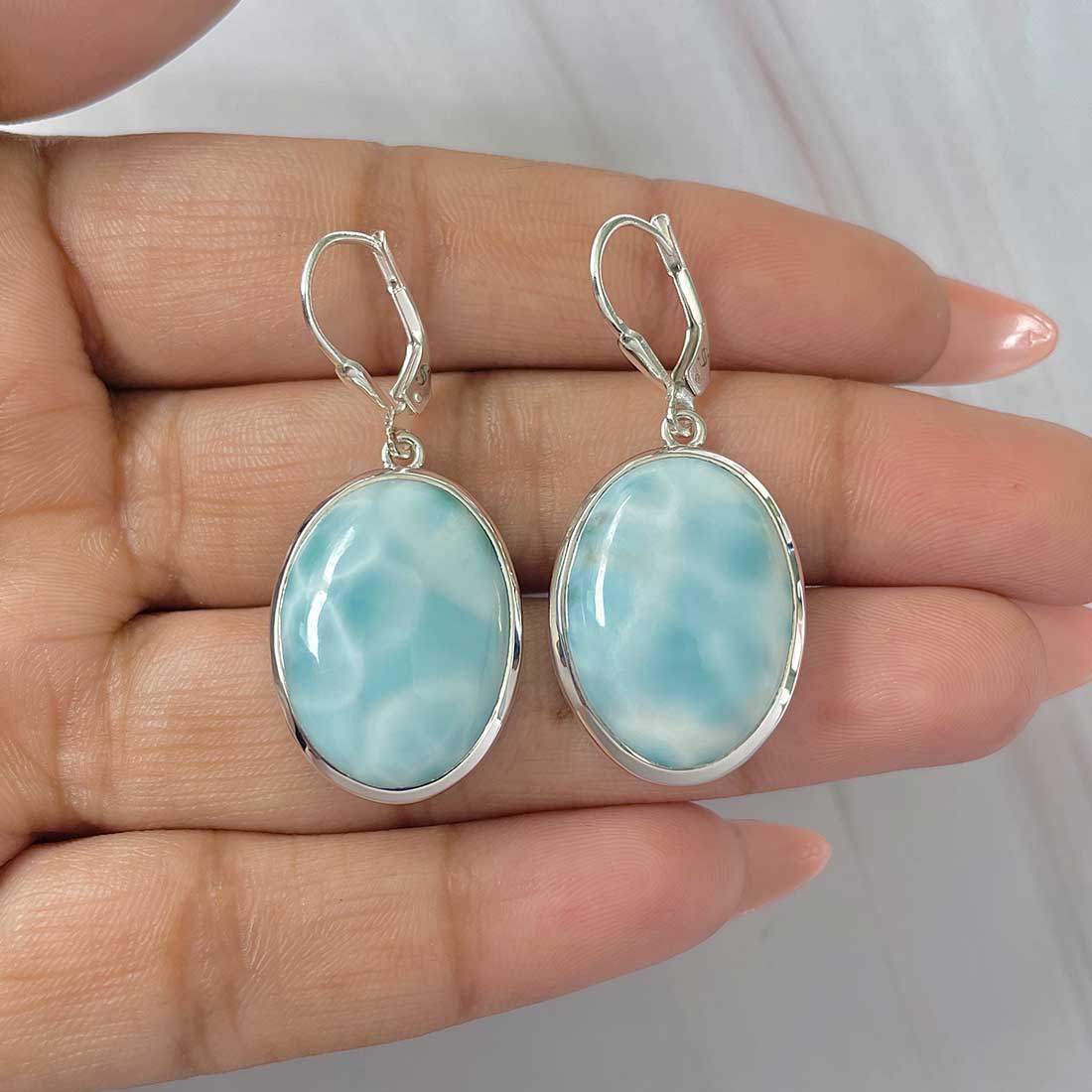 Larimar Earring-(LAR-E-416.)