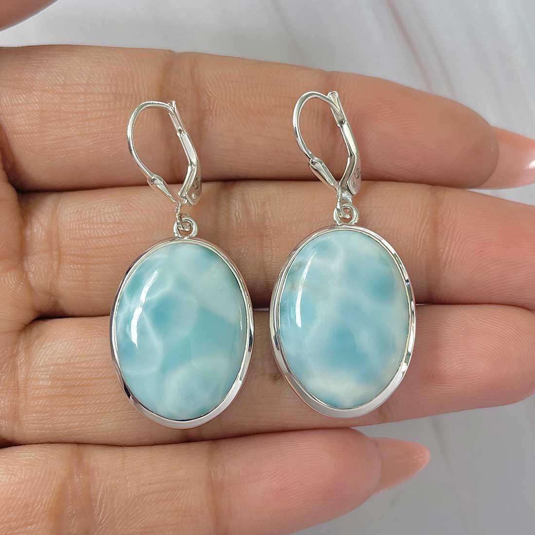 Larimar Earring-(LAR-E-416.)