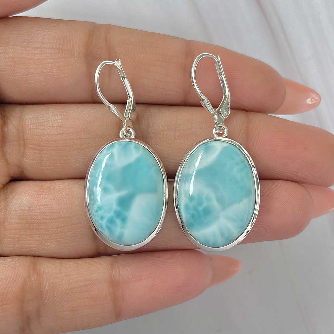 Larimar Earring-(LAR-E-418.)