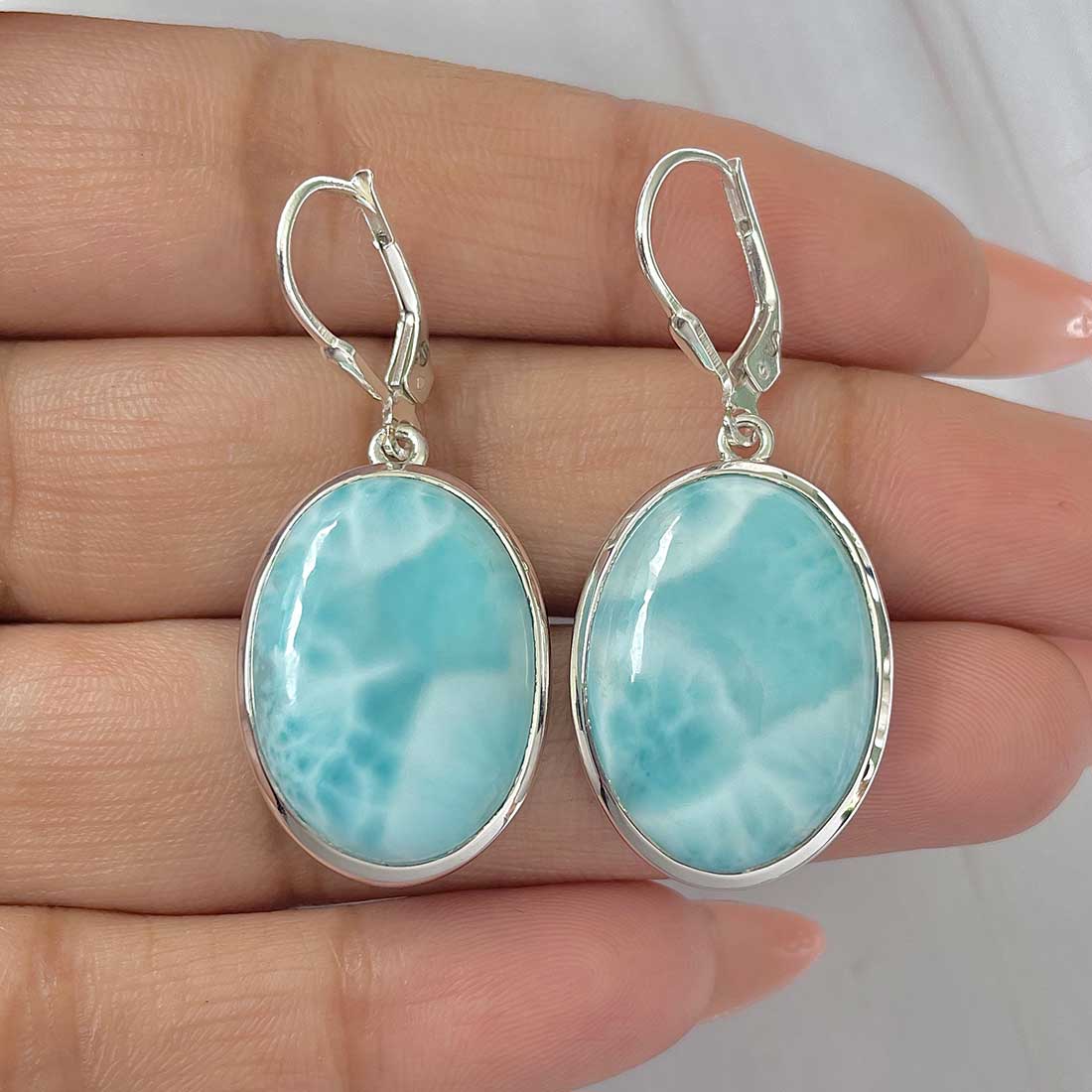 Larimar Earring-(LAR-E-418.)