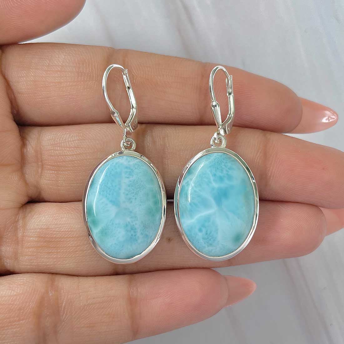 Larimar Earring-(LAR-E-419.)