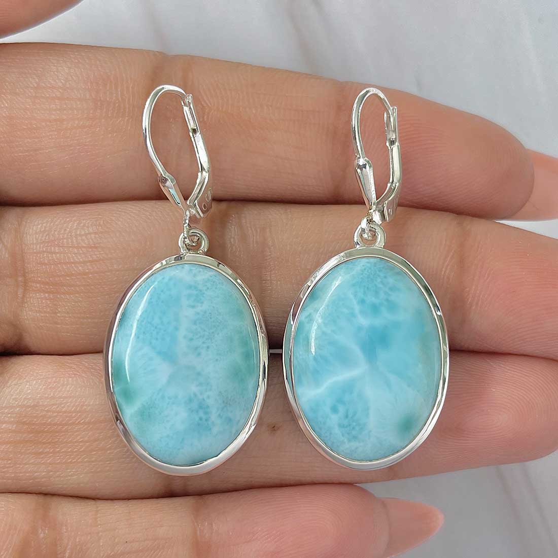 Larimar Earring-(LAR-E-419.)